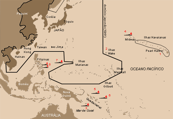 mapa do Império Japonês em 1941